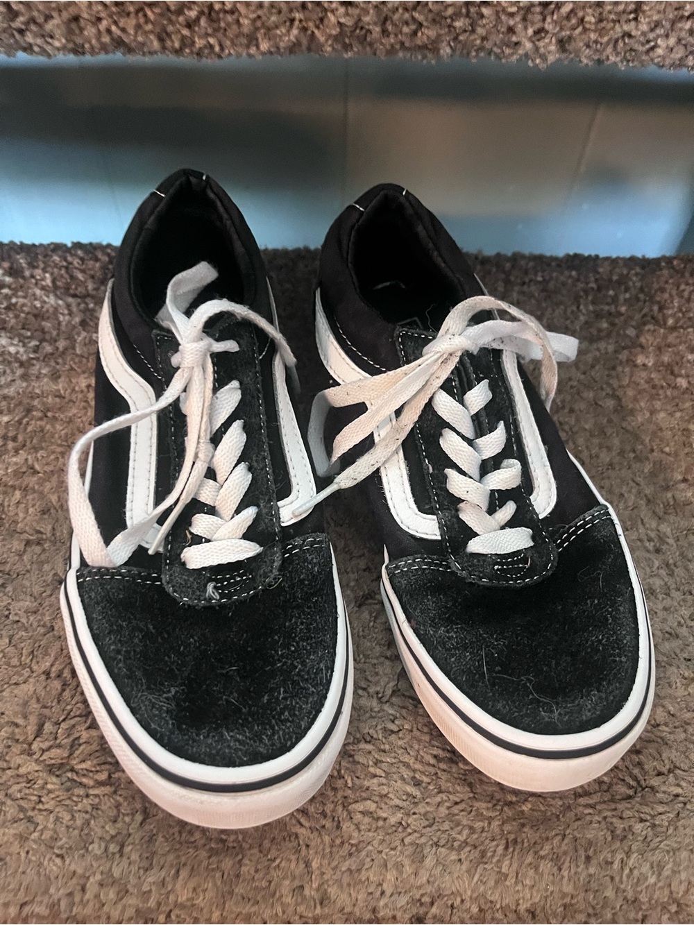 VANS Off The Wall Old Skool Youth Skate Shoes Size 3 Black & White Board Shoes